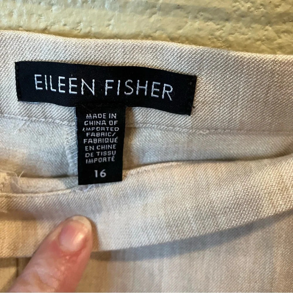 COPY - Eileen Fisher Flat Front Side Zip Ankle Pants,16,Wheat,Stretch Minimalis… - Picture 4 of 10